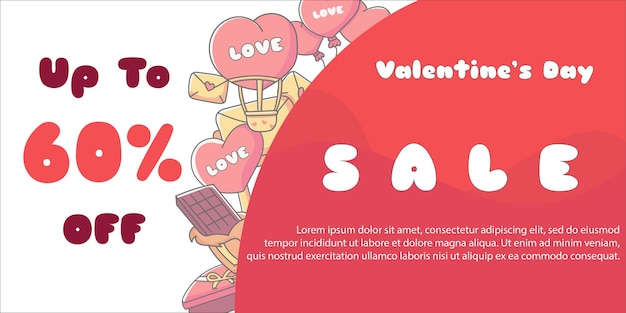 Vector valentine's day sale banner