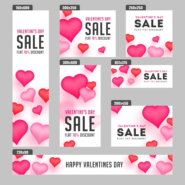 Valentine's Day Sale Banners.