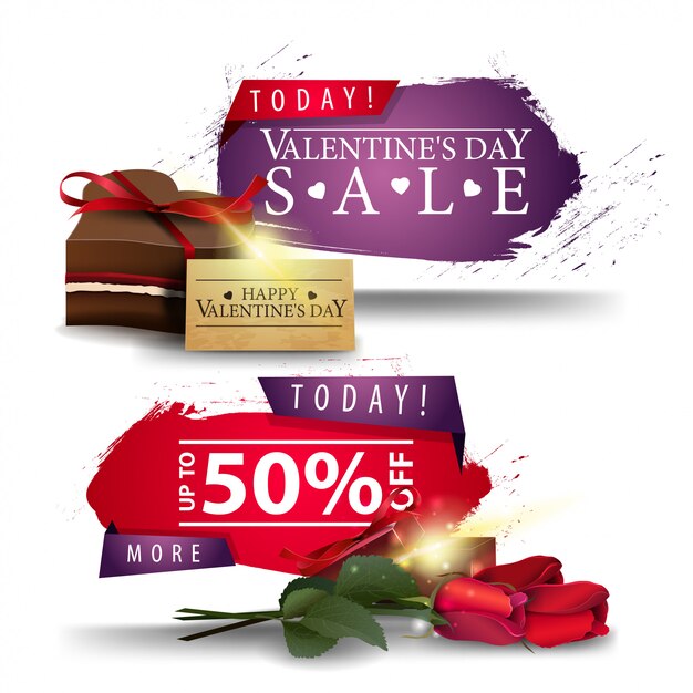 Valentine's day sale banners