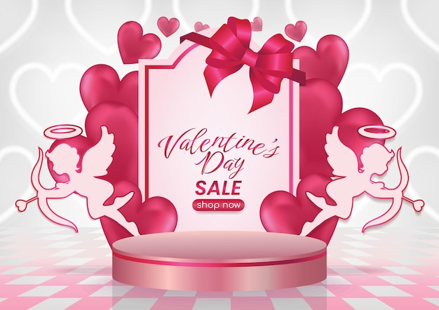 valentine's day sale display website banner background