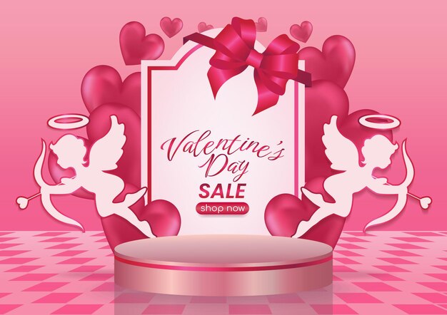 valentine's day sale display website banner background