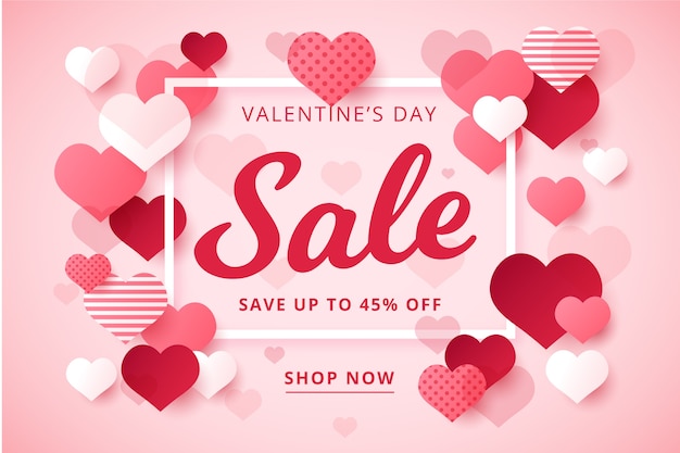 Valentine's day sale in flat design