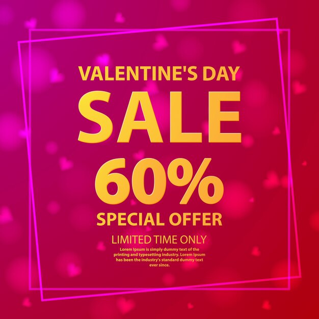 Valentine's day sale offer 60Shop market poster