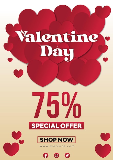 Vettore promo di vendita di san valentino