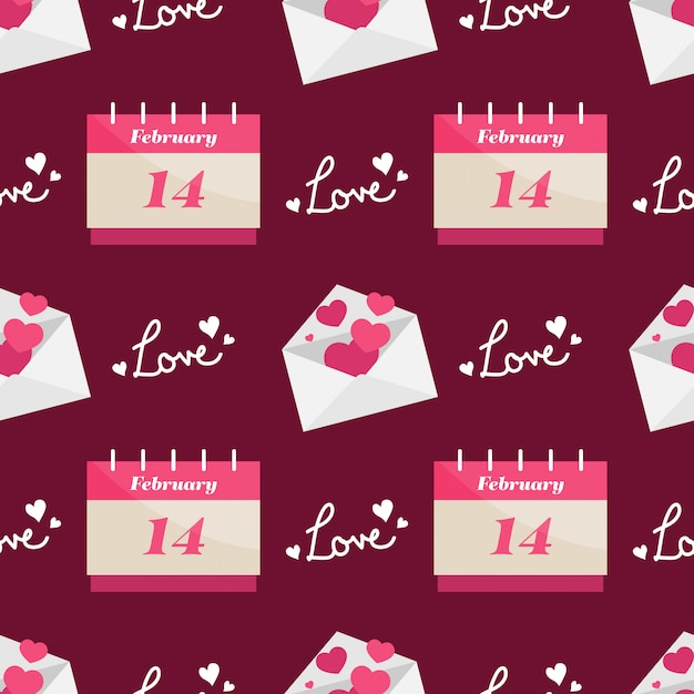 Vector valentine's day seamless pattern