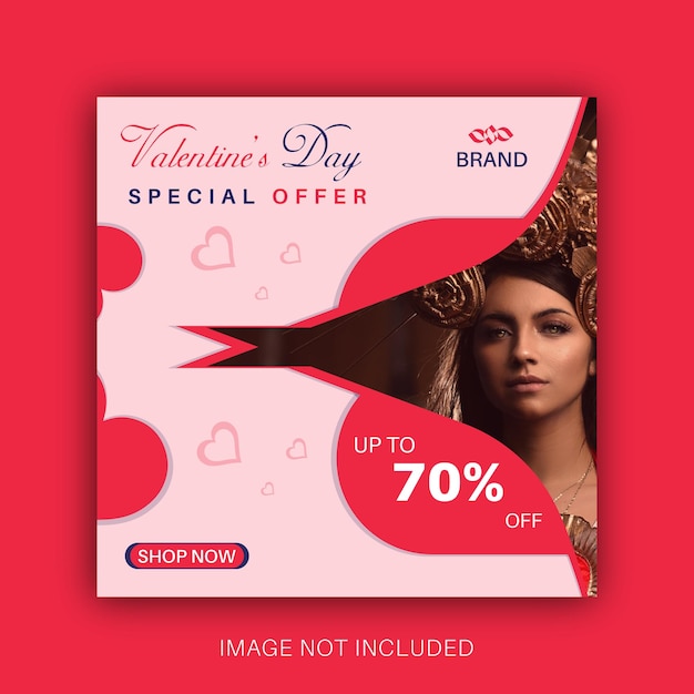 Vector valentine's day social media banner design