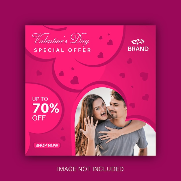 Vector valentine's day social media or instagram post design