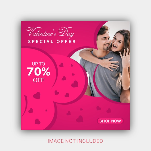 Vector valentine's day social media or instagram post design