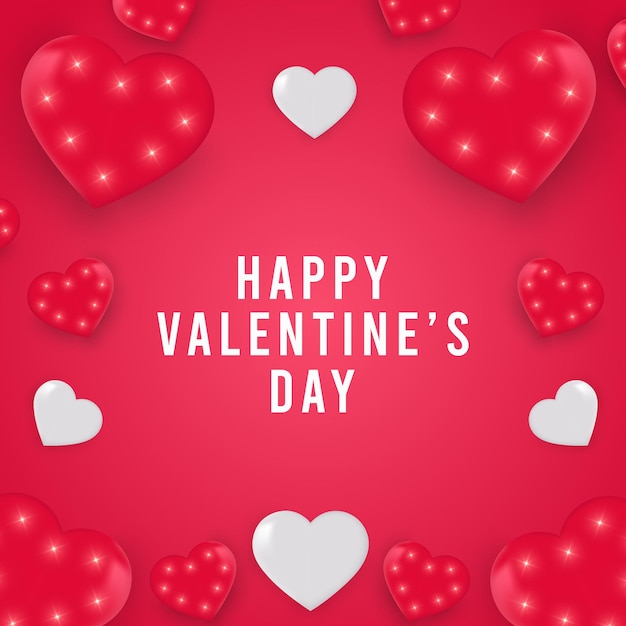 Valentine's Day social media post template vector design