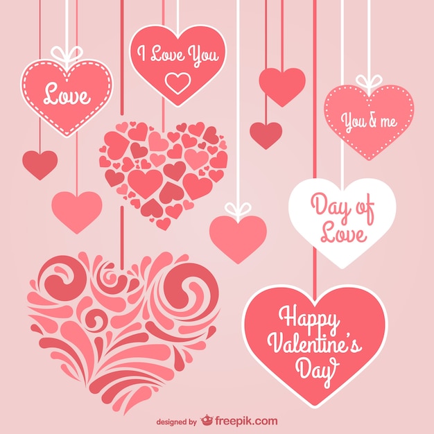 Valentine's day stationery hearts