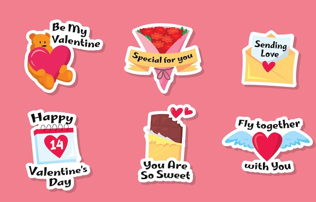 Vector valentine's day sticker pack