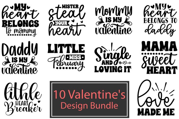 Vector valentine's day svg ontwerp bundel