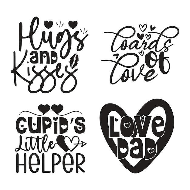 Vector valentine's day svg and tshirt design bundle valentine svg quotes design tshirt bundle