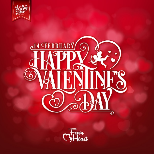 Vector valentine's day typographical backgound