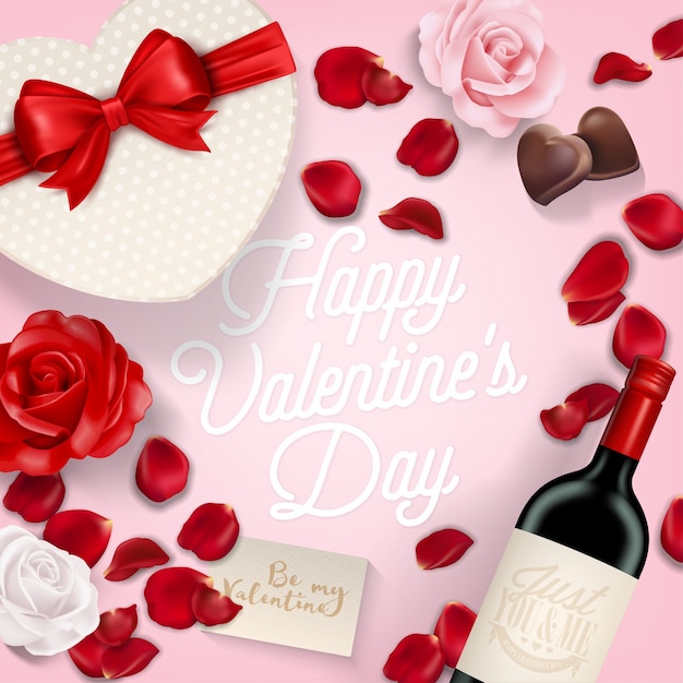 Vector valentine's day typographical backgound