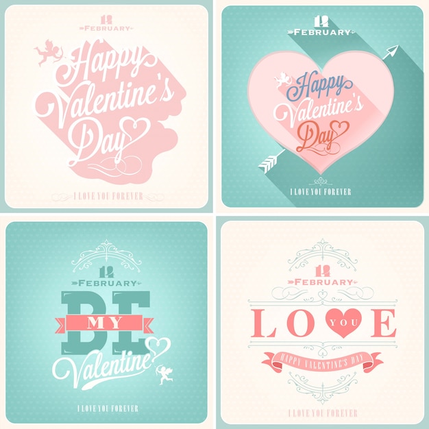 Vector valentine's day typographical background