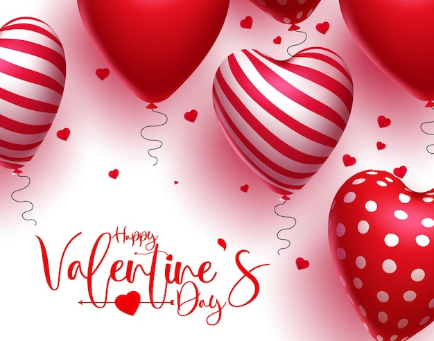 Vector valentine's day vector background design. happy valentine's day text with floating element.