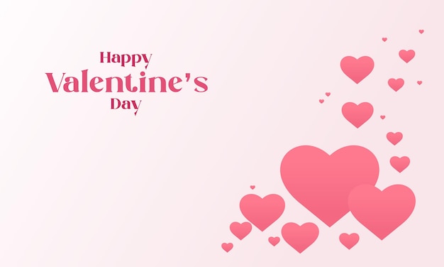 Valentine's Day Vector Background with Beautiful Hearts