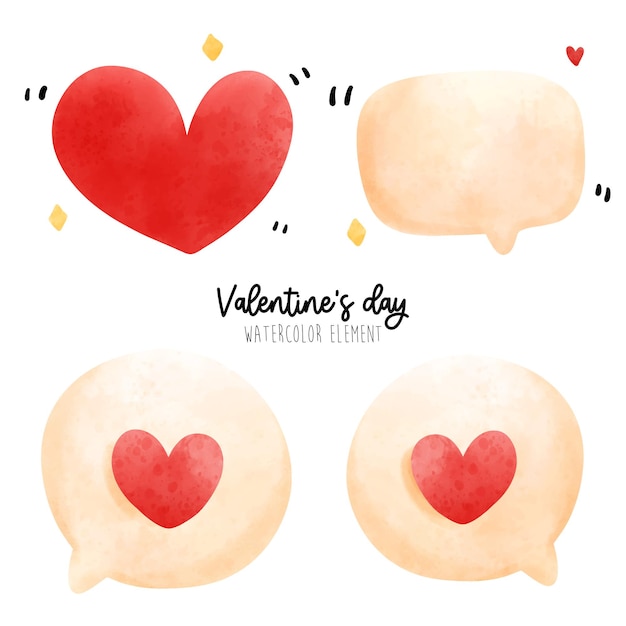 Valentine's day watercolor element