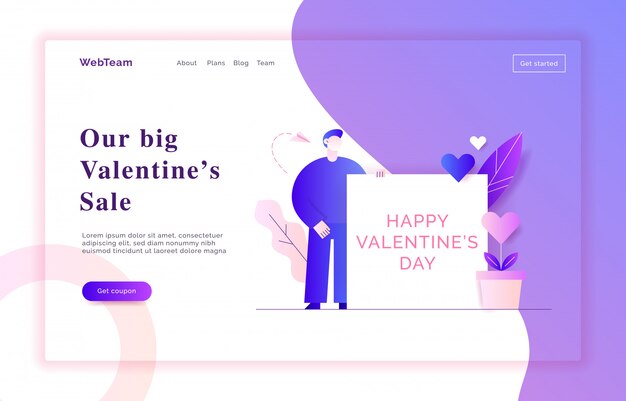 День Святого Валентина веб баннер иллюстрации