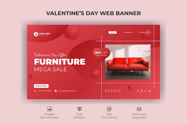 Valentine's Day Web Banner Template