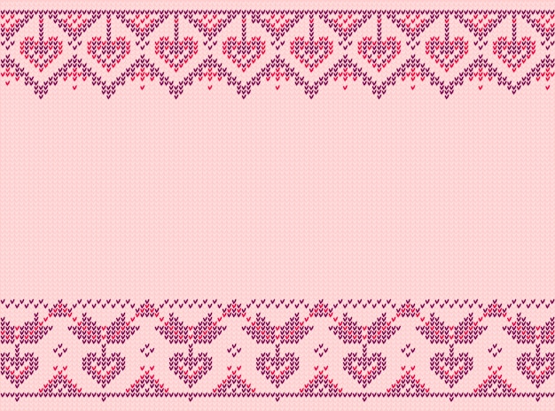 Vettore san valentino o design invernale. scandy pattern. illustrazione rosa