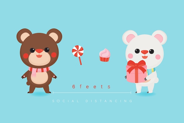 Valentine's day  with cute bears and sweet background.