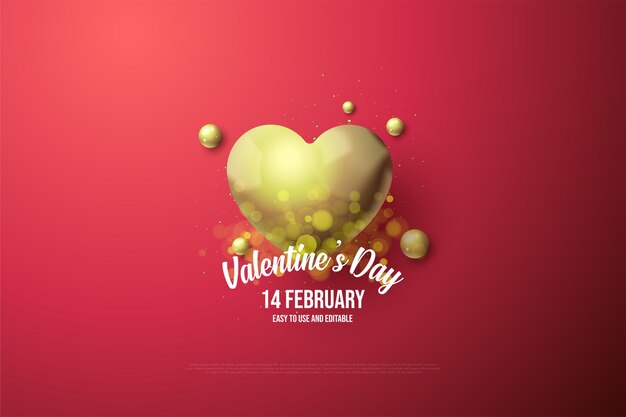 Valentine's day with elegant gold heart