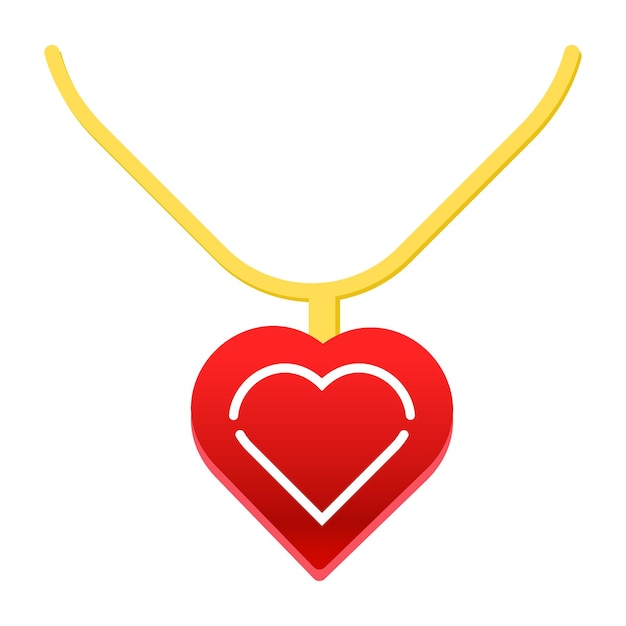 Vector valentine's gift necklace flat icon