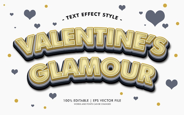 Valentine's glamour text effects style