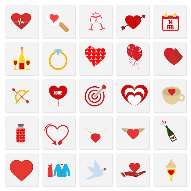 Valentine's icons set