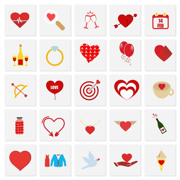 Vector valentine's icons set