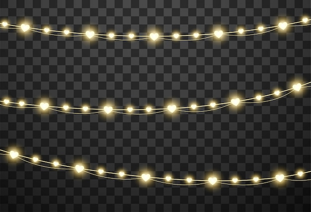 Valentine's lights isolated