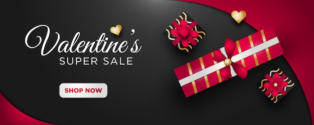 Valentine's sales banner with elegant style