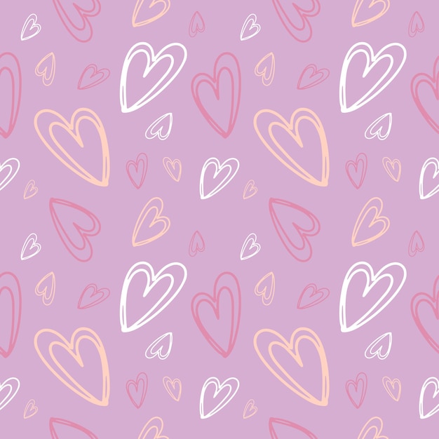 Valentine's seamless pattern vector doodle background digital paper illustration for web and print