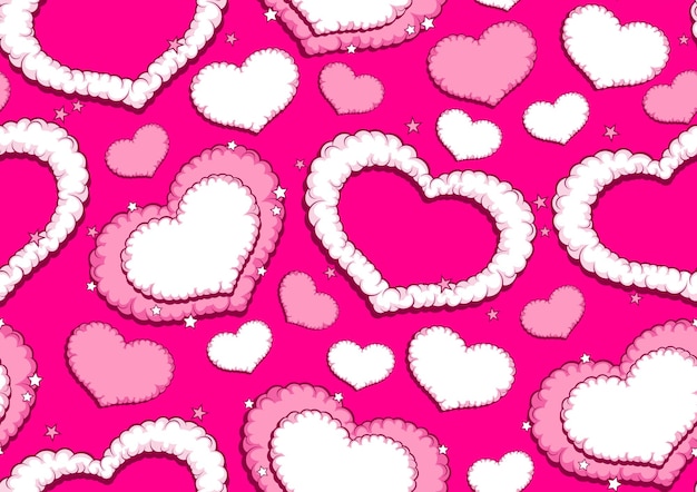 Valentine's speech bubbles comic seamless pattern, comic art style.