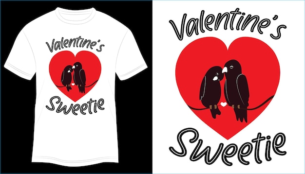 Vettore valentine's sweetie valentine t-shirt design tipografia illustrazione vettoriale