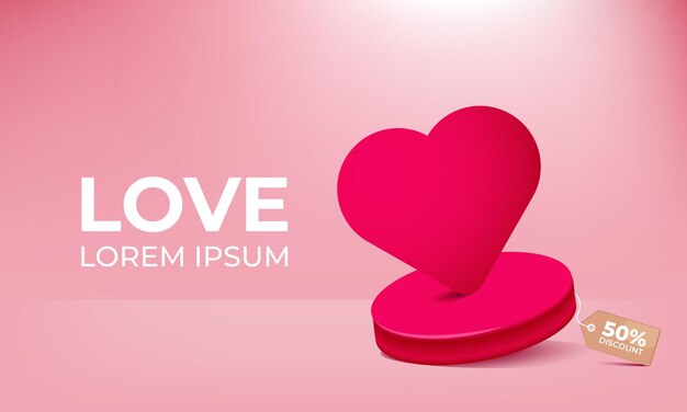 Valentine sale background vector design