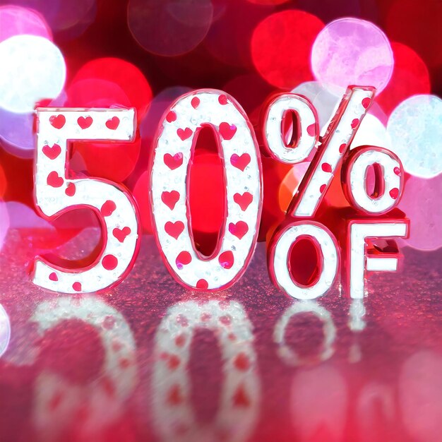 Vettore offerta di vendita di san valentino dal 50 al 70% di sconto sul prezzo banner vettoriale modificabile