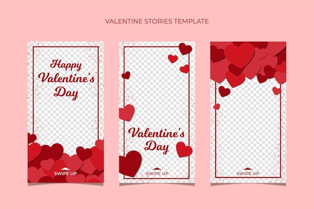 Vector valentine sale stories templates collection.