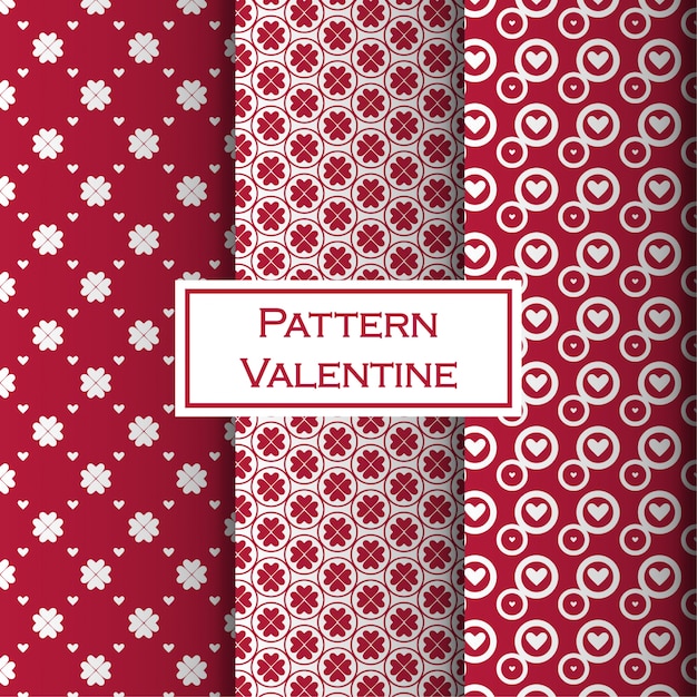 Vector valentine seamless pattern set