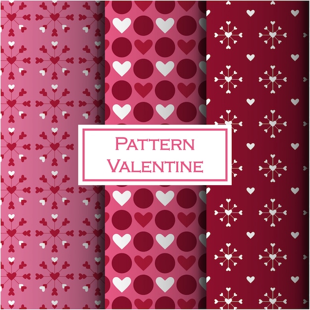 Vector valentine seamless pattern set