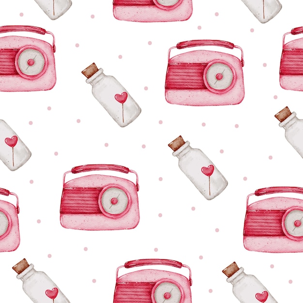 Vector valentine seamless pattern watercolour