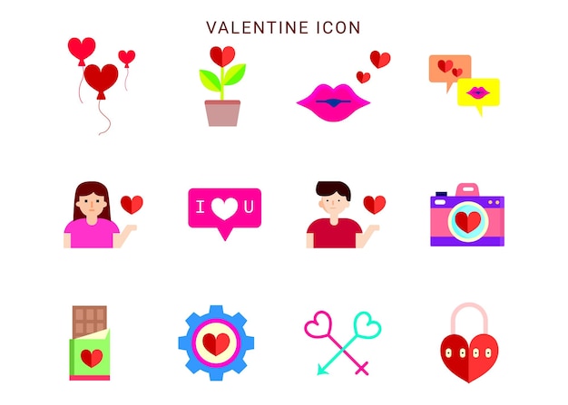 Vector valentine special icon set