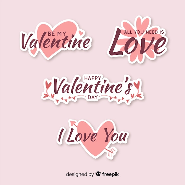 Vector valentine sticker collection