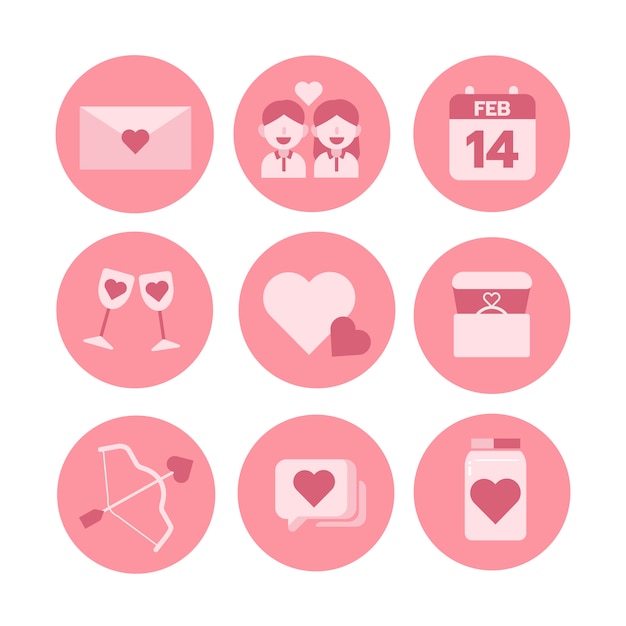 Valentine-thema, zwart-wit pictogramreeks. vector illustrator