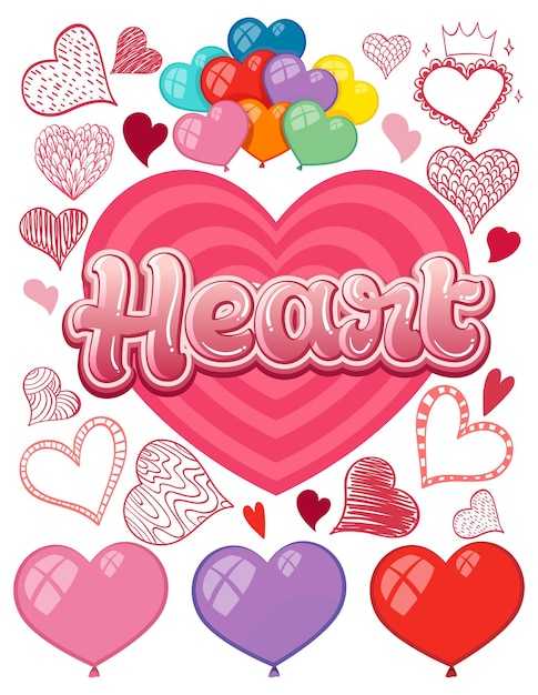 Vector valentine theme with many hearts