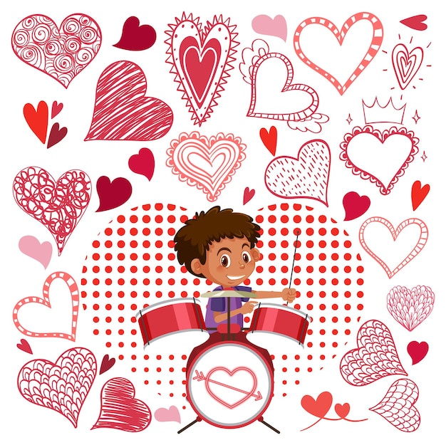 Vector valentine theme with many hearts