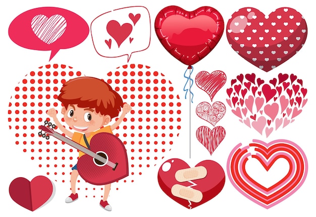 Vector valentine theme with many hearts