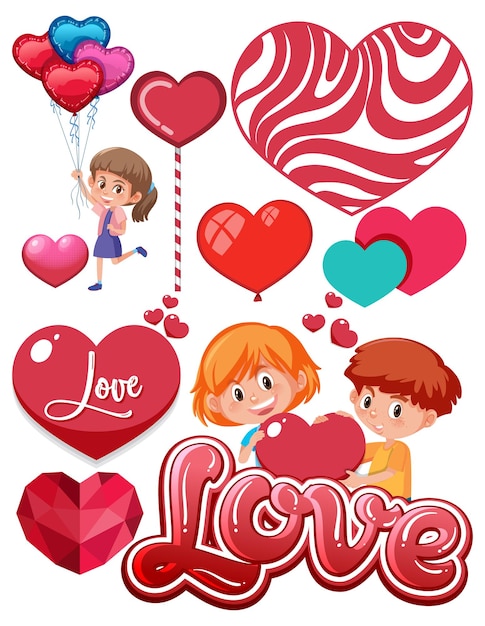 Vector valentine theme with many hearts